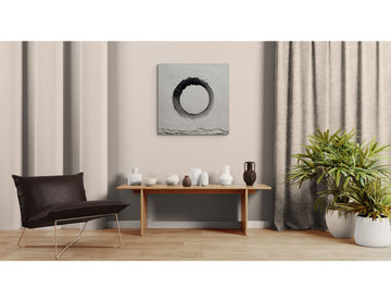 Minimalist Zen Circle Painting – Abstract Ink Brush Enso Artwork