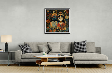 Midnight Bloom: The Divine Duo in Folk Art