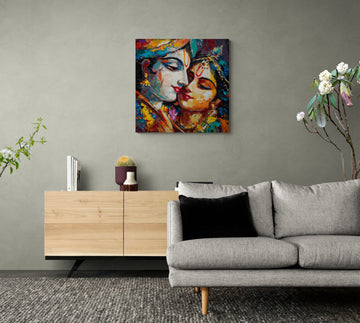 Impressionist Love: Radha and Krishna in Oil