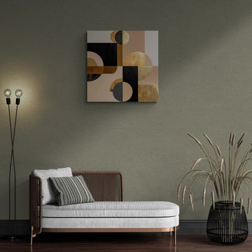 Abstract Geometrical Composition with Gold Leaf