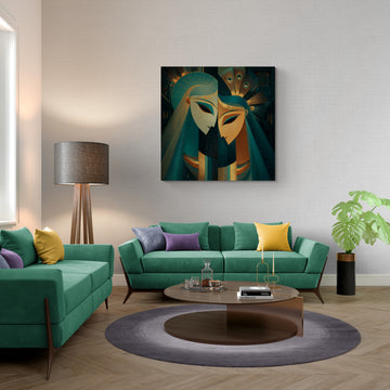 Art Deco Duality: Divine Feminine and Masculine Split