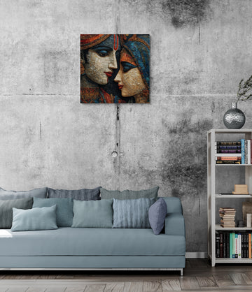 Aged Devotion: Radha and Krishna in Cracked Fresco