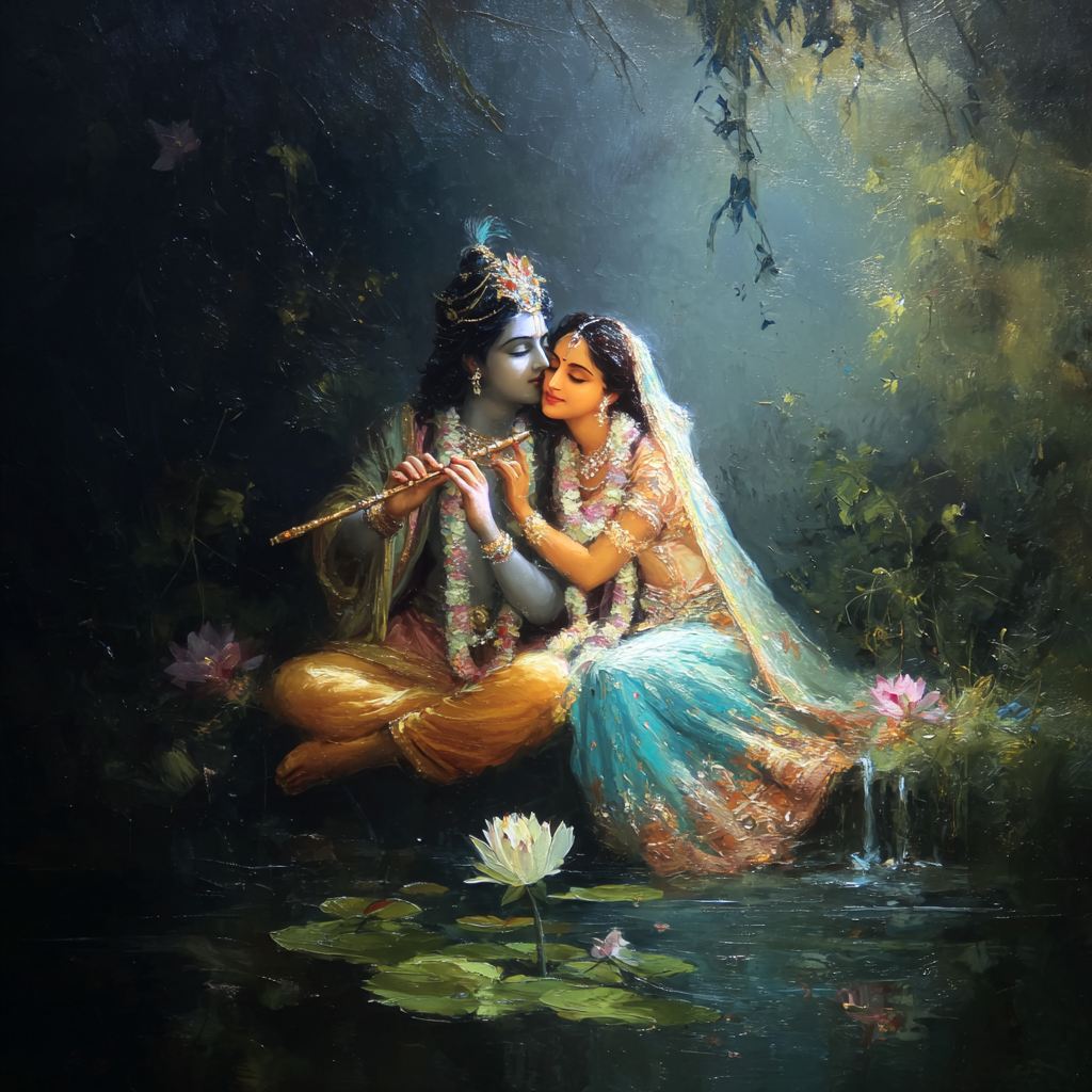 Radha Krishna Romantic Art: Divine Love Captured in Stunning Imagery