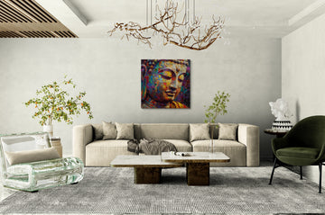 Abstract Expressionist Buddha Face