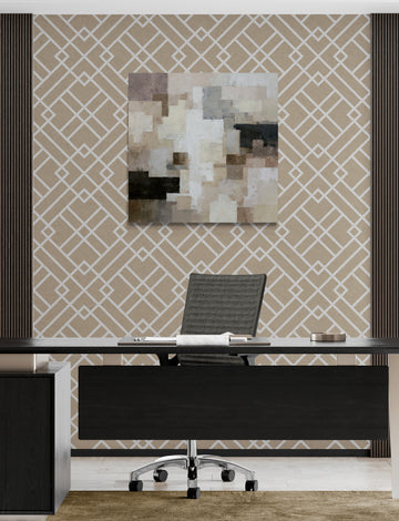 Neutral Abstract Block Painting in Modern Earthy Tones