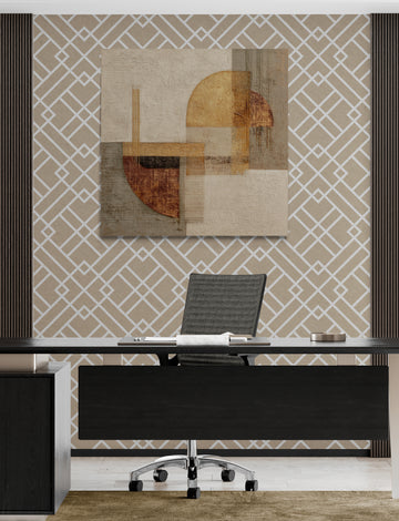 Abstract Geometric Wall Art in Neutral Earth Tones | Modern Textured Canvas