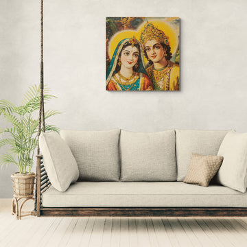 Radha and Krishna (Traditional Devotional Portrait)