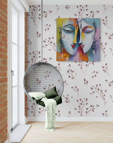 Radha Krishna Modern Art Painting | Colorful Spiritual Wall Art
