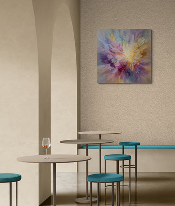 Abstract Pastel Floral Painting with Soft Textured Petals