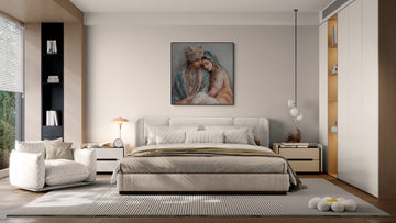 Subtle Devotion Painting – Emotional Married Couple Wall Art