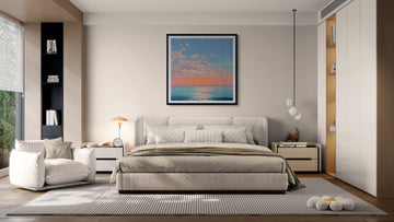 Pastel Sunset over the Ocean | Soft Coastal Wall Art