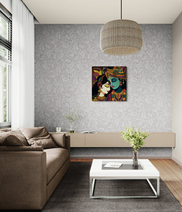 Jewel-Toned Serenity: Radha and Krishna Meditate