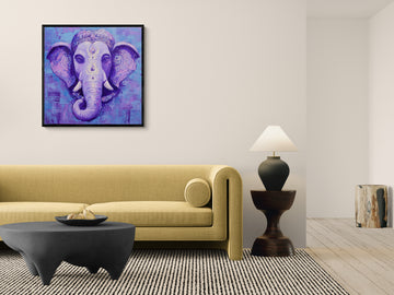 Abstract Violet Ganesha Head