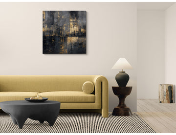 Gilded Silence on a Charcoal Canvas