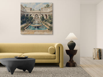 Luxury Mughal Palace Courtyard Wall Art Canvas Print