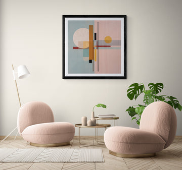 Balanced Geometric Composition in Pastel Tones