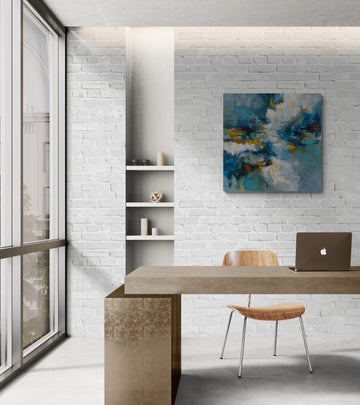 Blue Abstract Textured Painting | Modern Contemporary Wall Art