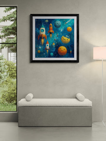 Smiling Planets and Rocket Friends