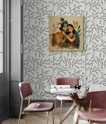 Serene Melody: Stylized Radha-Krishna