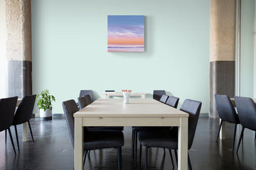 Pastel Ocean Horizon Art – Serene Sunset Seascape Painting