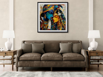 Radha Krishna Wall Art Canvas Print – Hindu Spiritual Home Decor