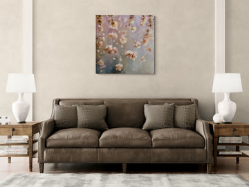 Soft Cherry Blossom Painting – Dreamy Pastel Floral Art with Falling Blossoms