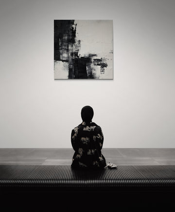 Black and White Abstract Wall Art Canvas – Modern Minimalist Statement Decor