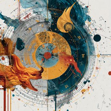 Abstract Zodiac Wheel Art – Modern Astrology and Cosmic Design