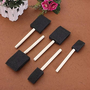 5pcs Sponge Brushes for Painting DIY Crafts Foam Paint Brush with Wooden Handles for Staining Stencils Art Project Decoupage Acrylics Varnishes Enamel Wood Smooth Surface