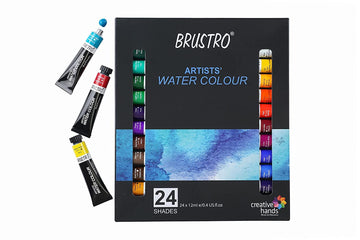 BRUSTRO Artists’ Watercolor Set of 24 Colors, 12ML Tubes