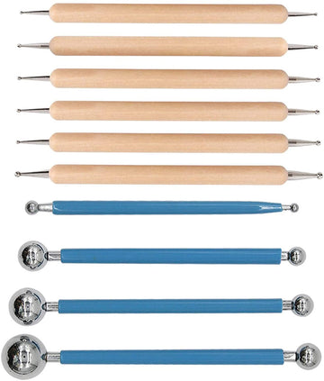 Worison 9 Piece Ball and Wooden Dotting Tool