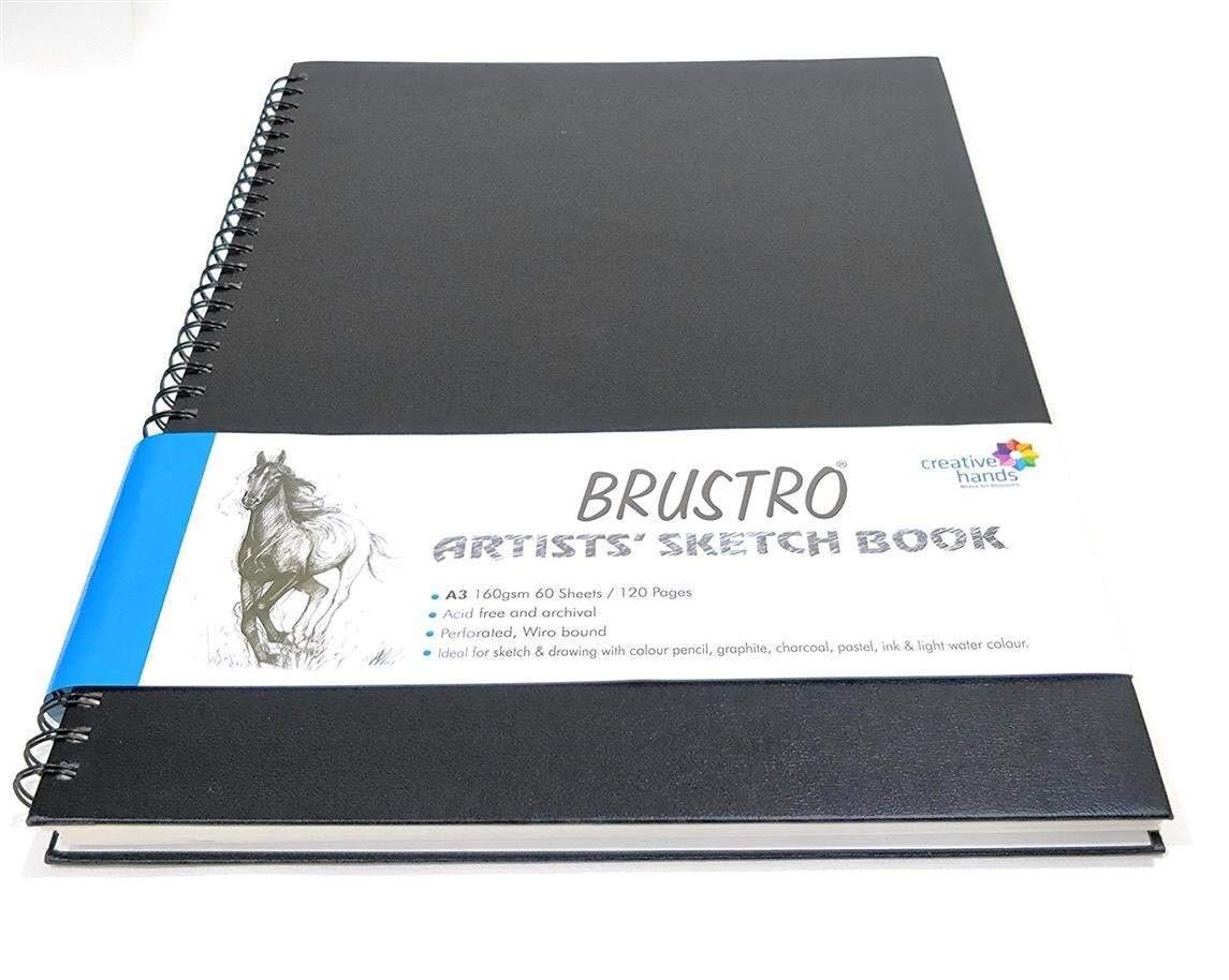Brustro Artists Wiro Bound Sketch Book, A3 Size, 120 Pages, 160 GSM
