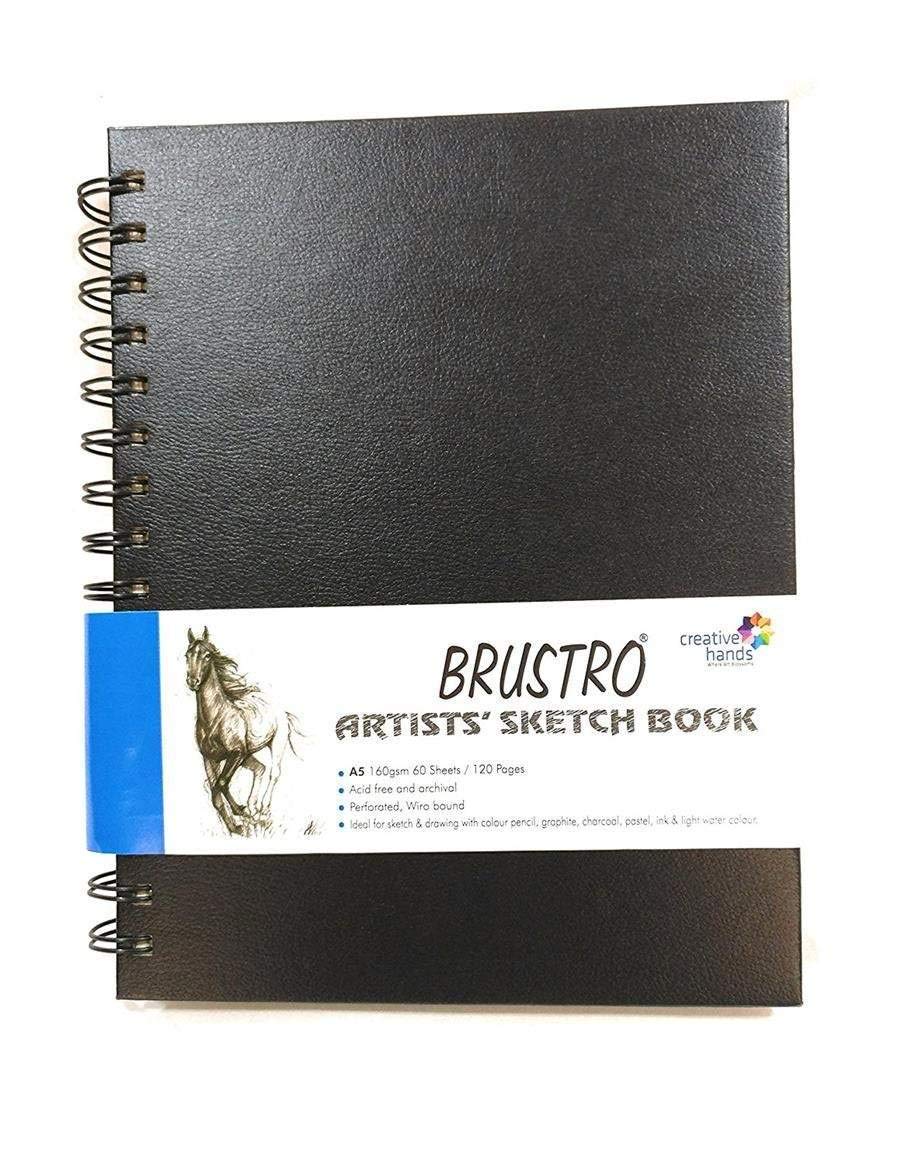 Brustro Artists Wiro Bound Sketch Book, A5 Size, 120 Pages, 160 GSM
