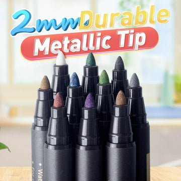 Gel Paint Marker Pens Metallic: Paint Pen Set of 10 Colors