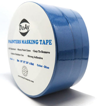 DOAY Blue Painters Tape 1/4" 1/2" 3/4" x 60 Yard - Multi Size Pack - Multi Surface Use - 3 Rolls
