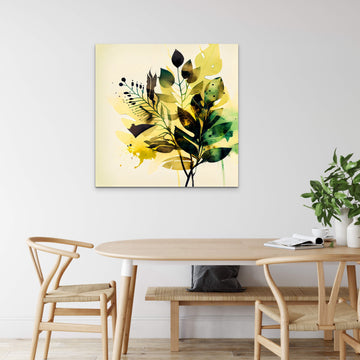 "Green Oasis: Abstract Watercolor Leaves Print for Your Home and Office Wall Decor"