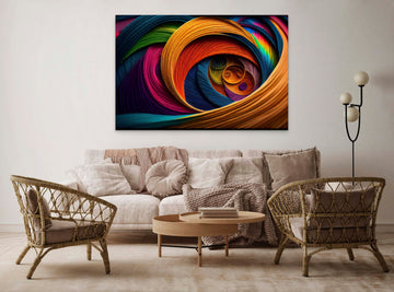 Vibrant Threads of Abstraction: A Stunning Acrylic Art Print
