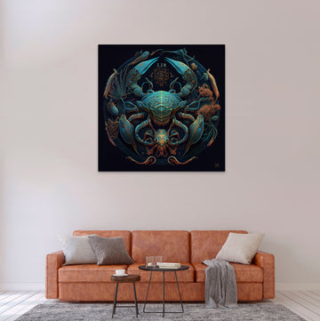Cancerian Charisma: Painting Print of the Cancer Zodiac Sign Perfect for Living Room, Bedroom, and Wall Decor