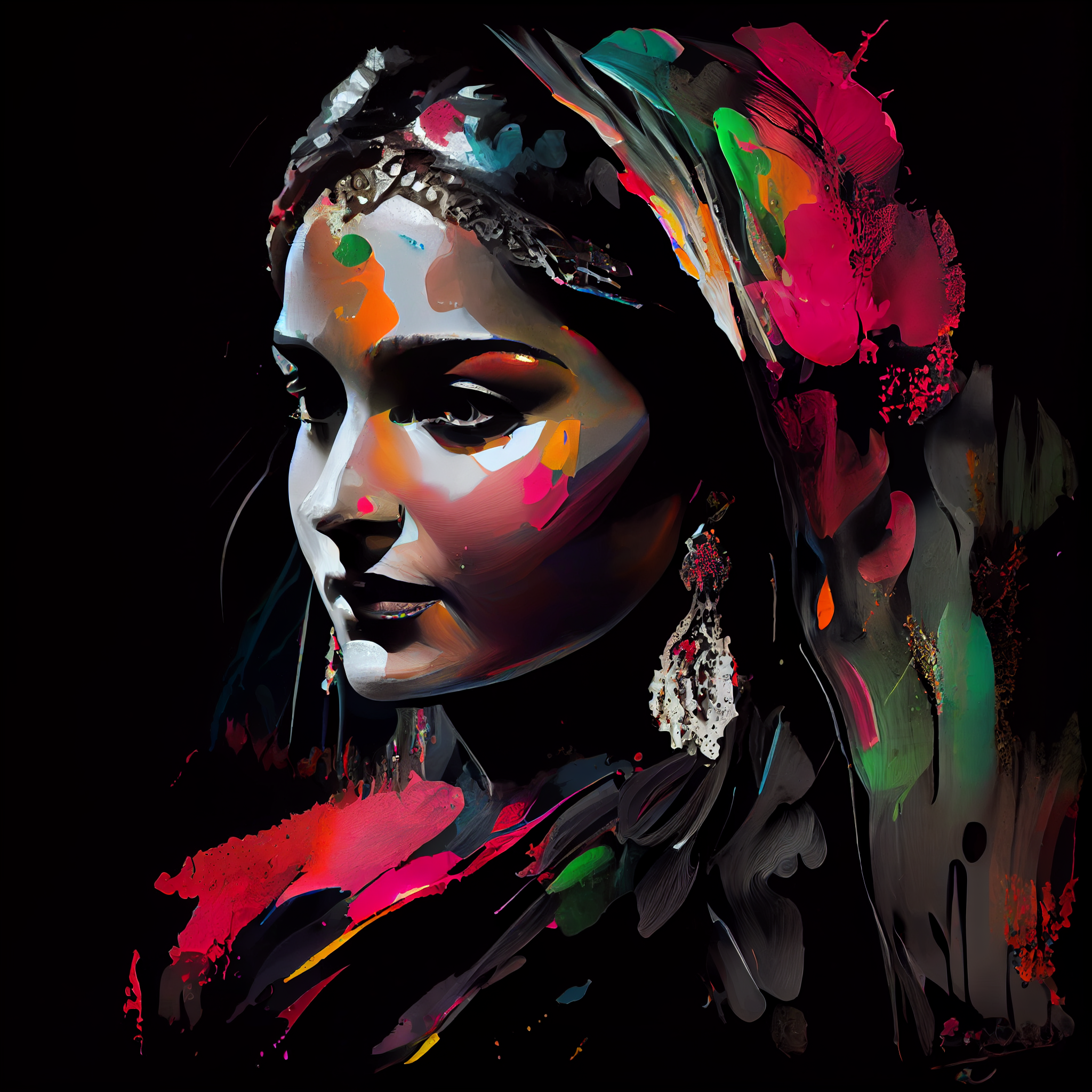 Capture the Divine Love of Radha Rani with Our Stunning Oil Art Print