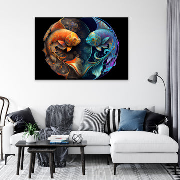 The Mesmerizing Pisces Zodiac Sign: A Stunning Art Print in Vivid Colors