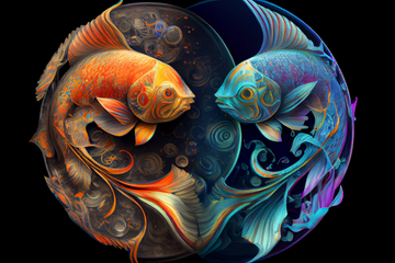 The Mesmerizing Pisces Zodiac Sign: A Stunning Art Print in Vivid Colors
