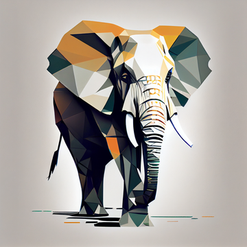 Graceful Geometric: Stunning Elephant Art Print for Your Walls