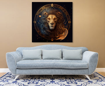 Leo Zodiac Sign Art Print: Bold and Striking Addition to Your Living Room and Office Wall Decor