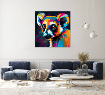 A Stunning Abstract Acrylic Art Print of Lemur