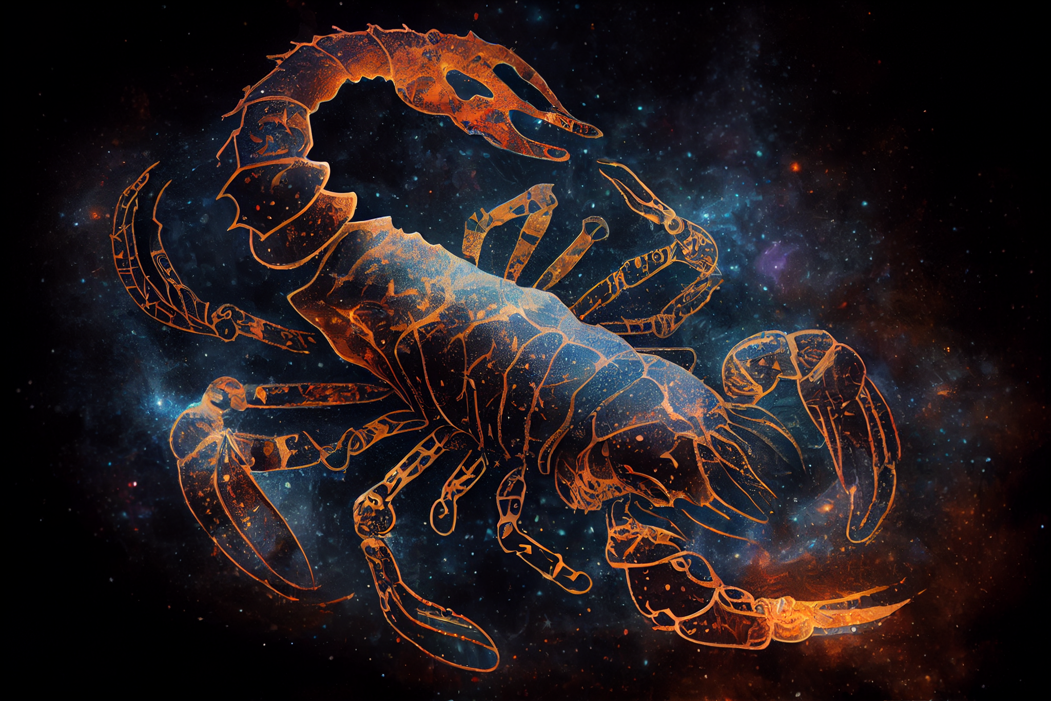 Scorpio's Mystique: A Stunning Zodiac Sign Art Print Painting