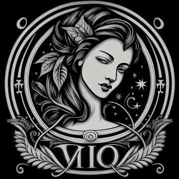 Stunning Black and White Virgo Zodiac Sign Print - Timeless and Sophisticated Home or Office Decor Piece