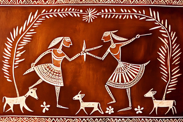 Traditional Dance: A Vibrant Warli Art Print of Tribal Culture