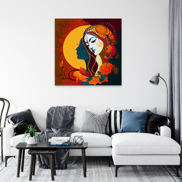 "Eternal Love: Beautiful Modern Art Print of Radha Krishna"