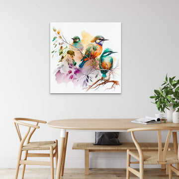 "Serenity in Flight: Beautiful Birds Sitting on Branches Print for Living Room, Bedroom & Office Wall Decor"