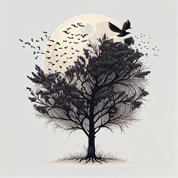 Add a Serene Touch of Nature with Our Black Tree Graphic Art Print